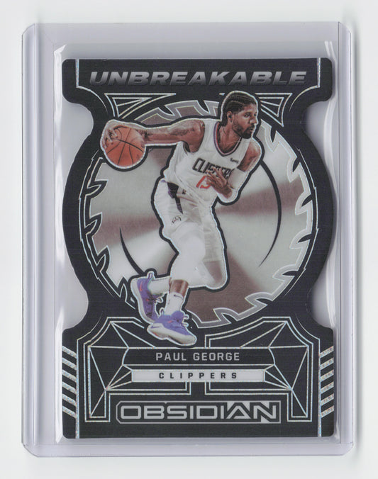 2021-22 PAUL GEORGE Unbreakable Die-Cut Holo Obsidian Clippers #13