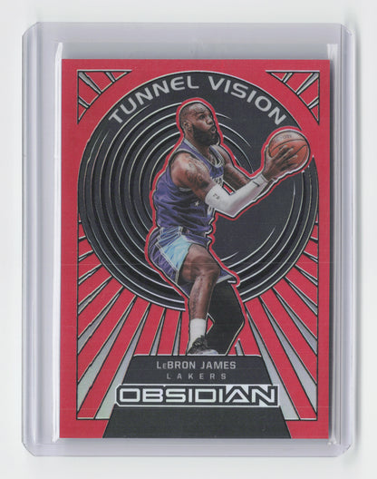 2021-22 LEBRON JAMES Tunnel Vision Red Flood Obsidian Lakers #6