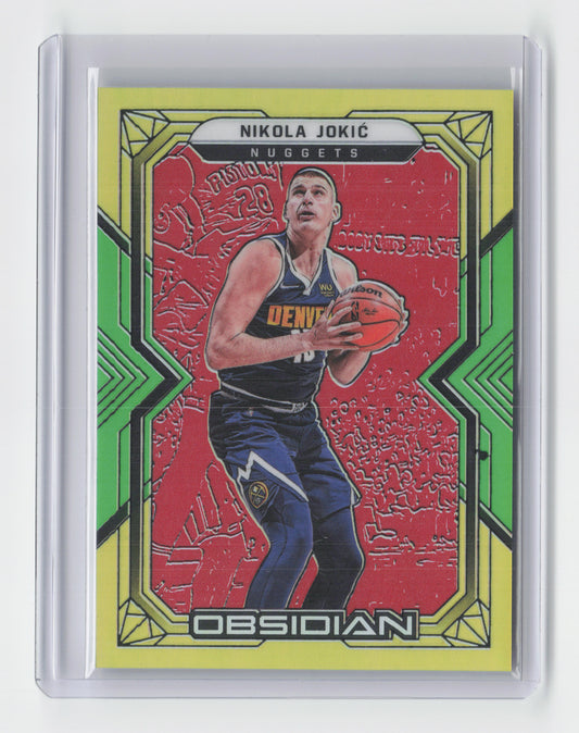 2021-22 NIKOLA JOKIC Red/Yellow/Green 92/99 Obsidian Nuggets #15