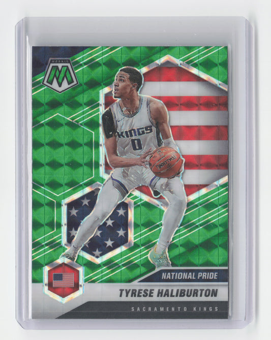 2020-21 TYRESE HALIBURTON Rookie National Pride Green Mosaic Kings #258