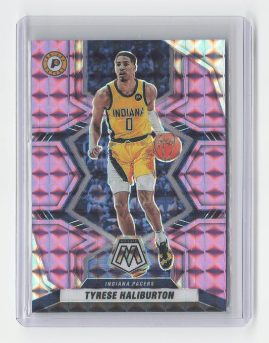 2021-22 TYRESE HALIBURTON Pink 25/49 Mosaic Pacers #158