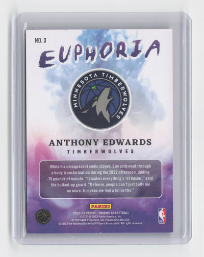 2023-24 ANTHONY EDWARDS Euphoria Pink 22/99 Origins Twolves #3