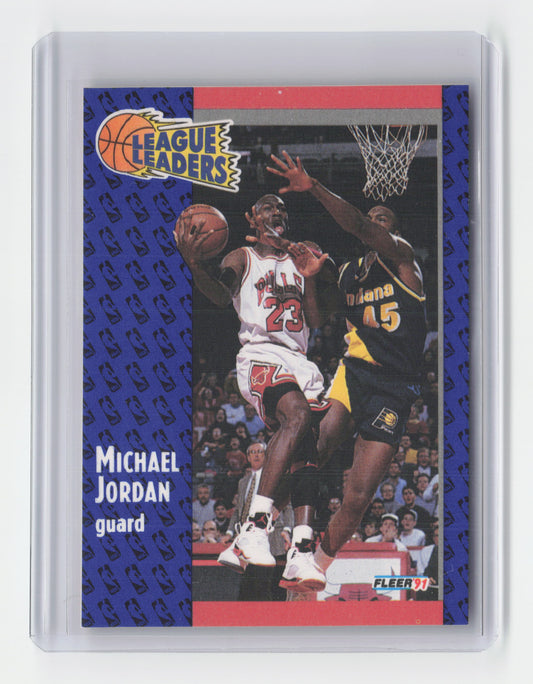 1991-92 MICHAEL JORDAN League Leaders Fleer Bulls #220