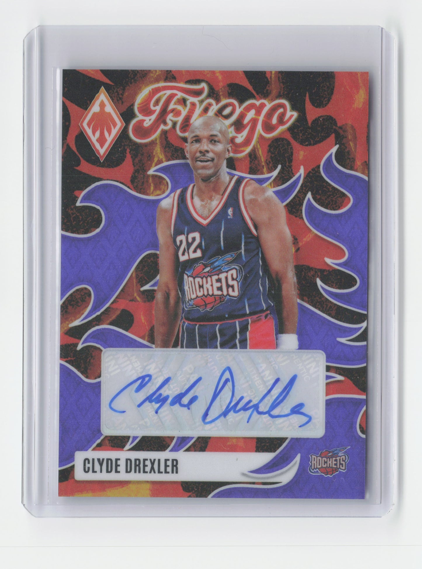 2023-24 CLYDE DREXLER Fuego Autograph 10/49 Phoenix Rockets #FA-CDX
