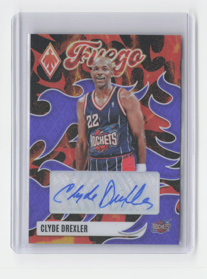 2023-24 CLYDE DREXLER Fuego Autograph 10/49 Phoenix Rockets #FA-CDX