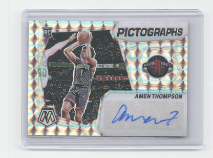 2023-24 AMEN THOMPSON Pictographs Autograph Mosaic Rockets #PM-AMN