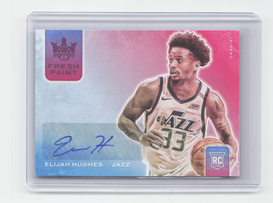 2021-22 ELIJAH HUGHES RC Fresh Paint Pink 1/8 Autograph Court Kings Jazz #FP-ELI