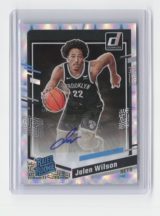 2023-24 JALEN WILSON Rated Rookie Autograph 38/75 Donruss Nets #263