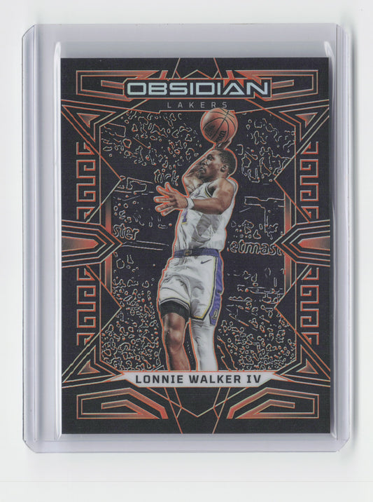 2022-23 LONNIE WALKER IV Orange 38/50 Obsidian Lakers #81