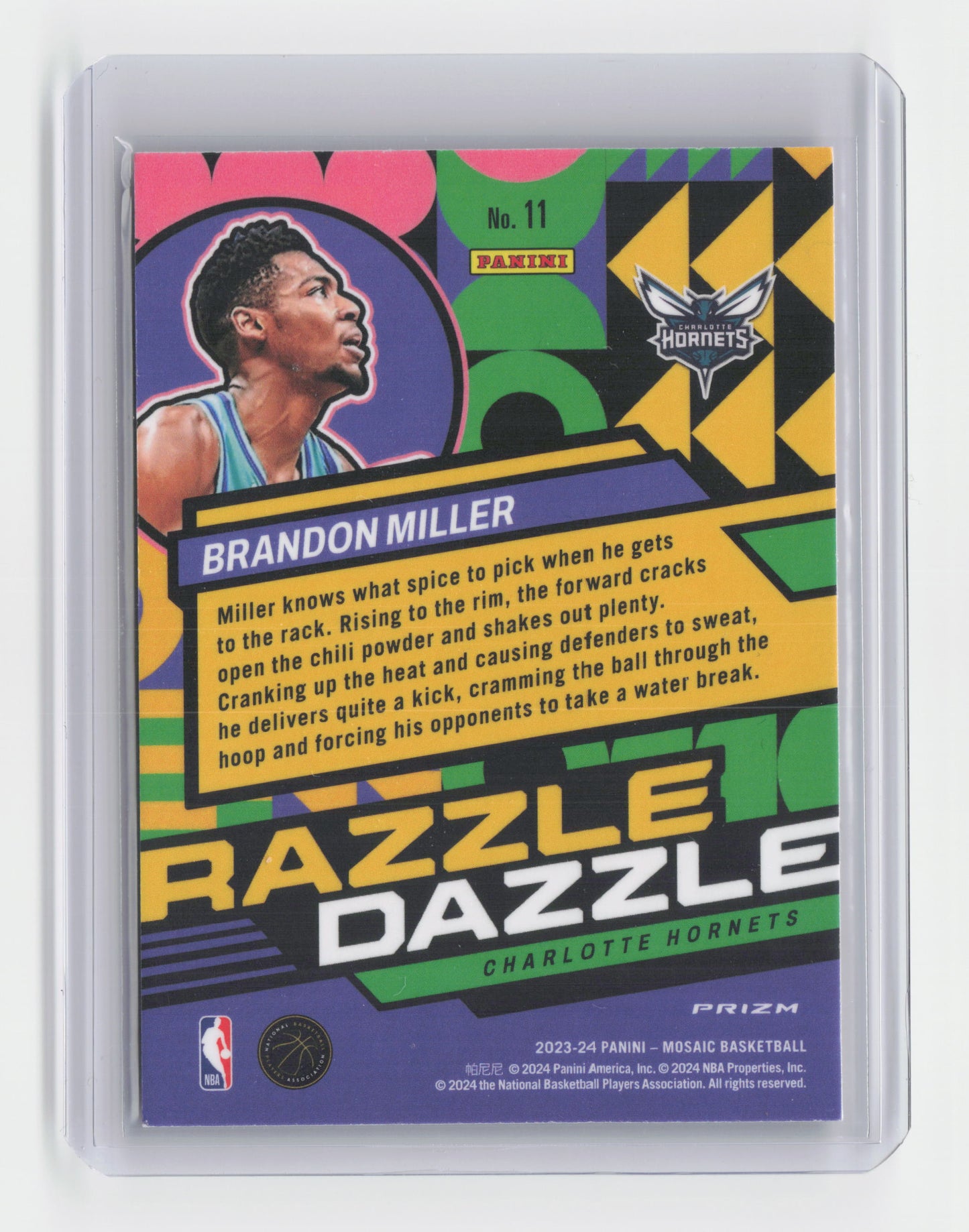 2023-24 BRANDON MILLER Rookie Razzle Dazzle SP Mosaic Hornets #11