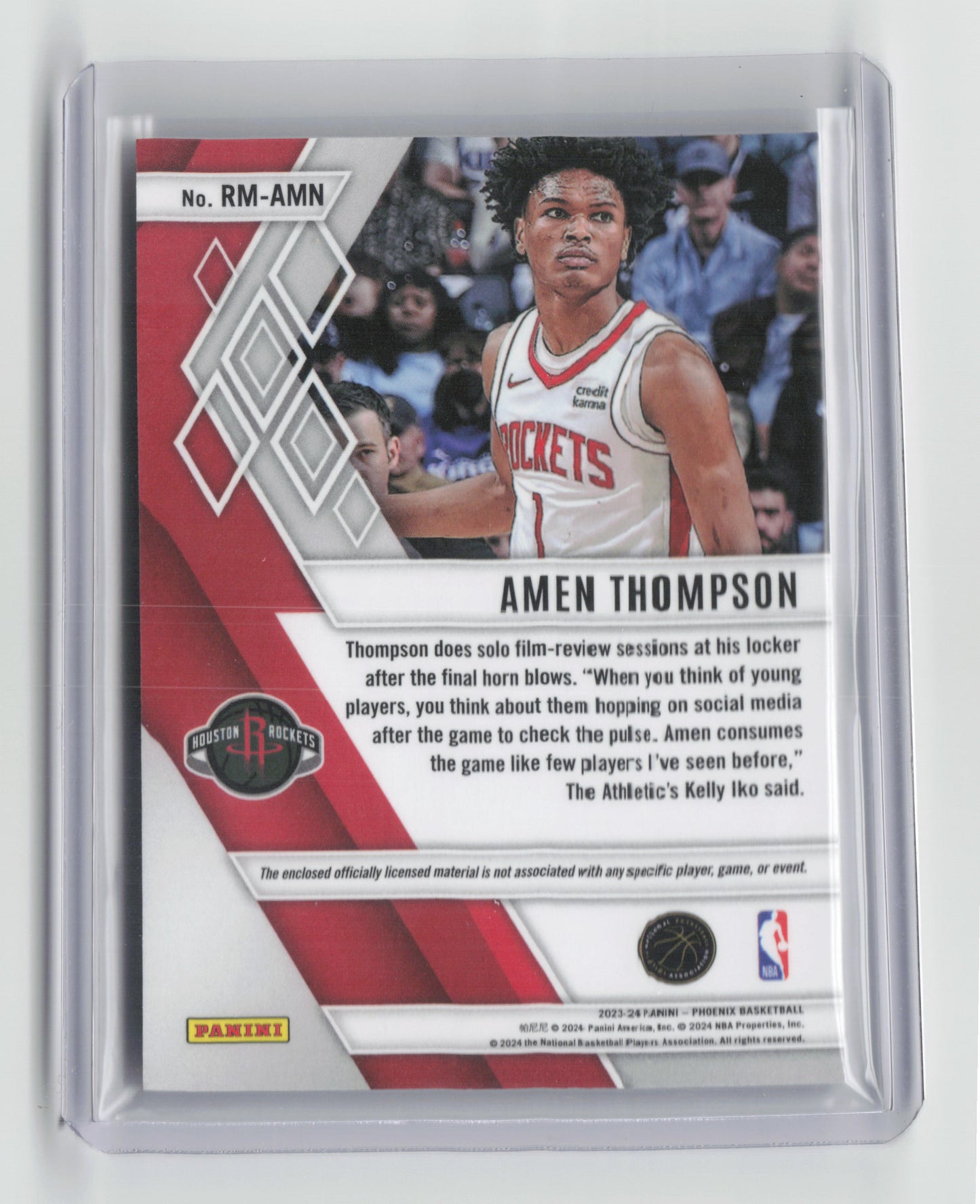 2023-24 AMEN THOMPSON Rookie Patch Phoenix Rockets #RM-AMN