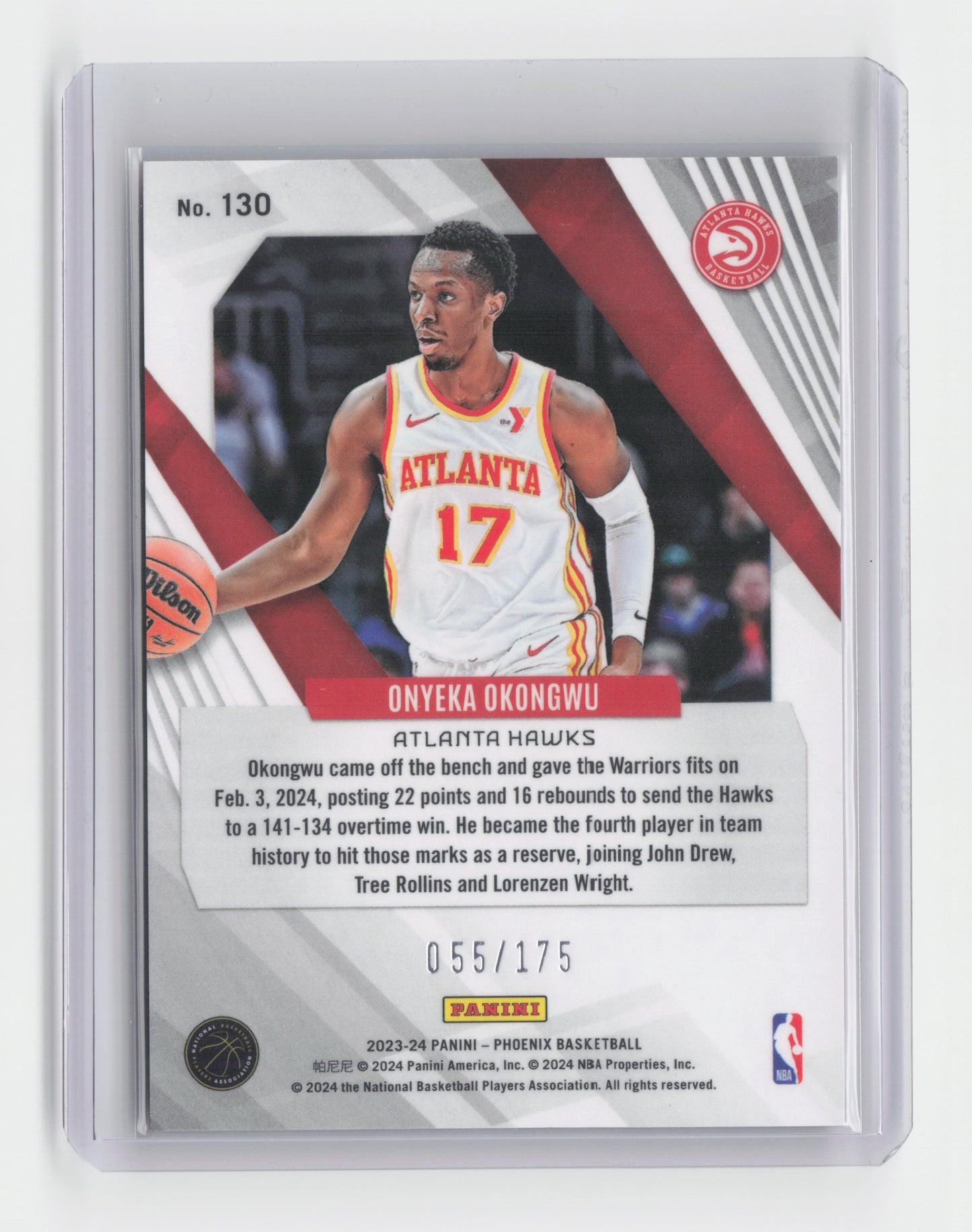 2023-24 ONYEKA OKONGWU Pink 55/175 - Phoenix - Hawks #130