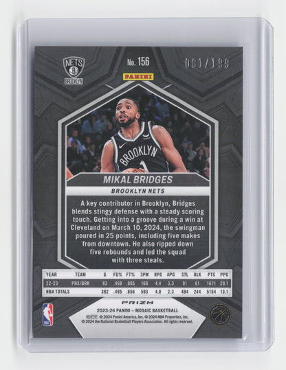2023-24 MIKSL BRIDGES Blue 81/199 - Mosaic - Nets #156