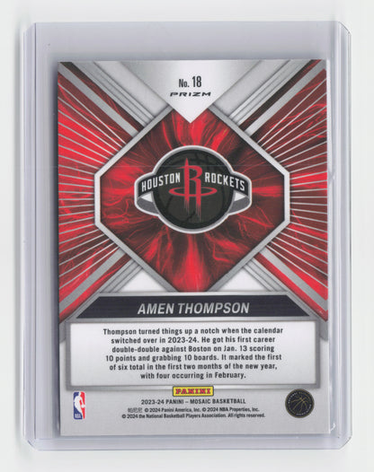 2023-24 AMEN THOMPSON Overdrive SSP - Mosaic - Rockets #18