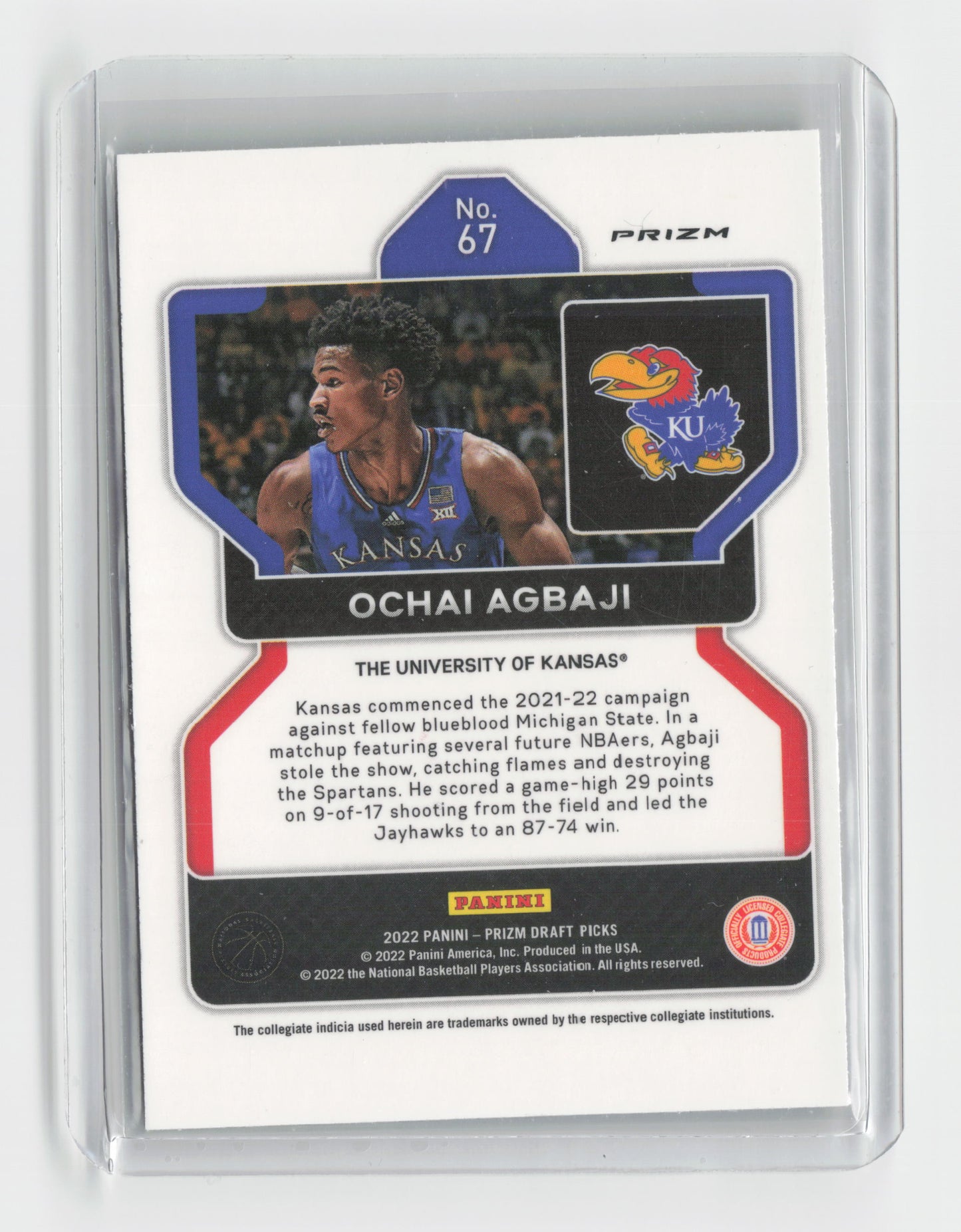 2022-23 OCHAI AGBAJI Rookie Venom Snake Skin SSP - Prizm - #67