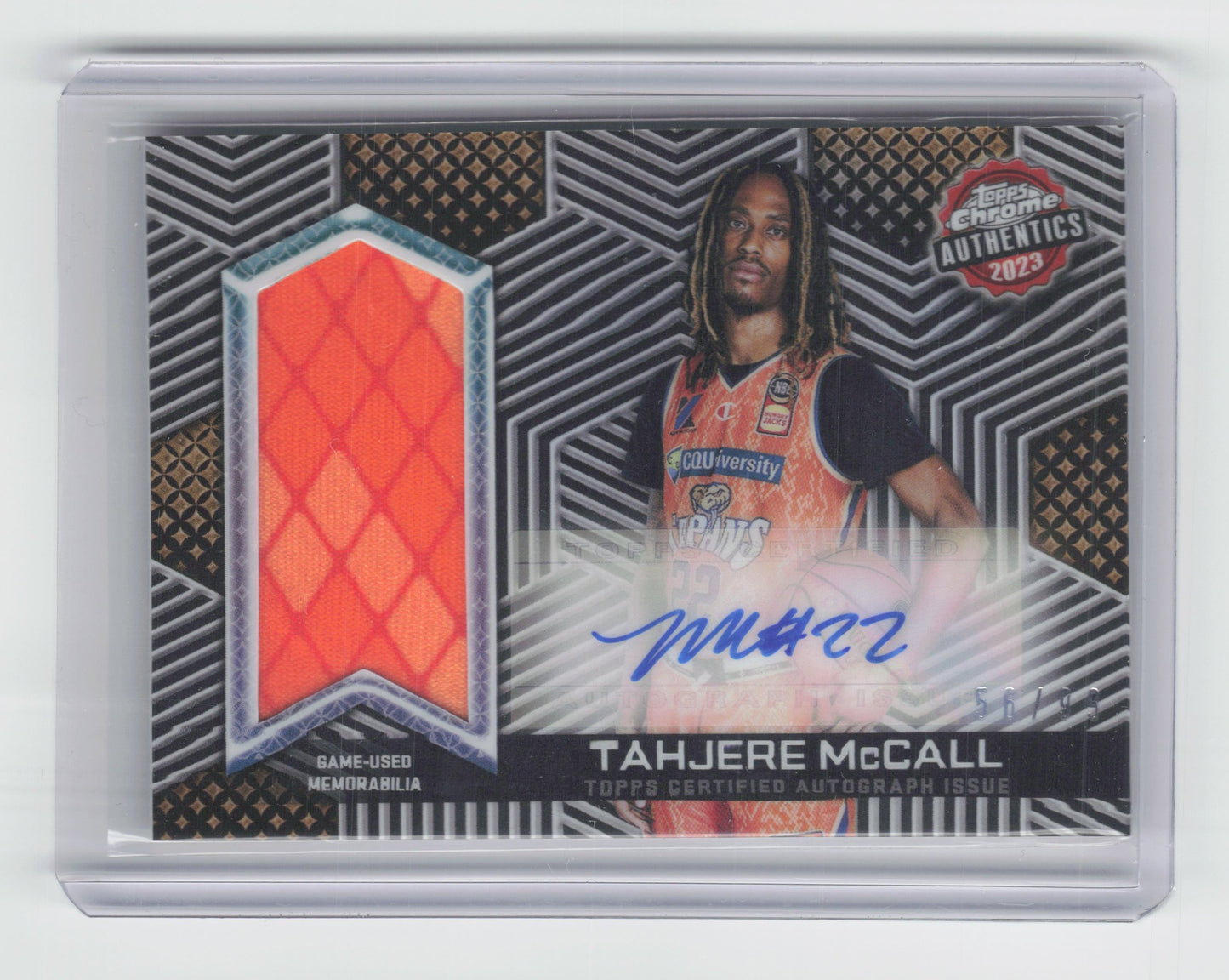 2022-23 TAHJERE MCCALL Authentics Jersey Auto 75/99 - Topps Chrome - Taipans
