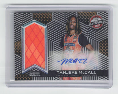 2022-23 TAHJERE MCCALL Authentics Jersey Auto 75/99 - Topps Chrome - Taipans