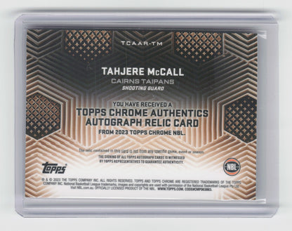 2022-23 TAHJERE MCCALL Authentics Jersey Auto 75/99 - Topps Chrome - Taipans