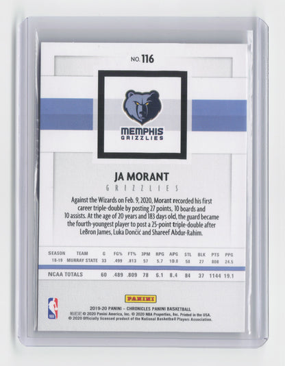 2019-20 JA MORANT Rookie Young Dolph - Chronicles - Grizzlies - #116