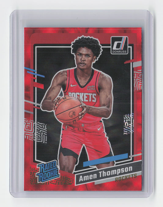 2023-24 Amen Thompson Rated Rookie Red - Donruss International - Rockets - #206