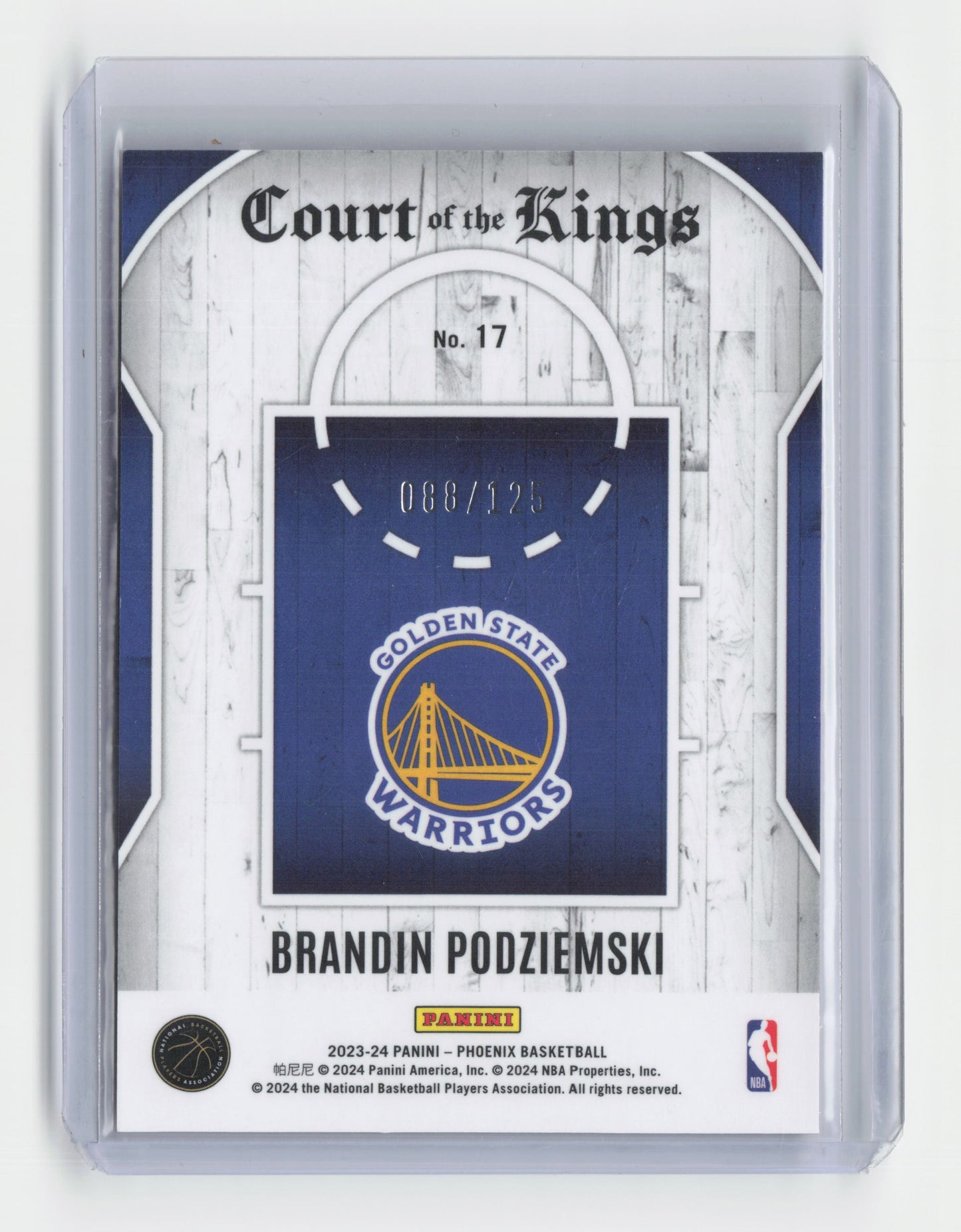 2023-24  BRANDIN PODZIEMSKI Court Of Kings 88/125 - Phoenix - Warriors - #17