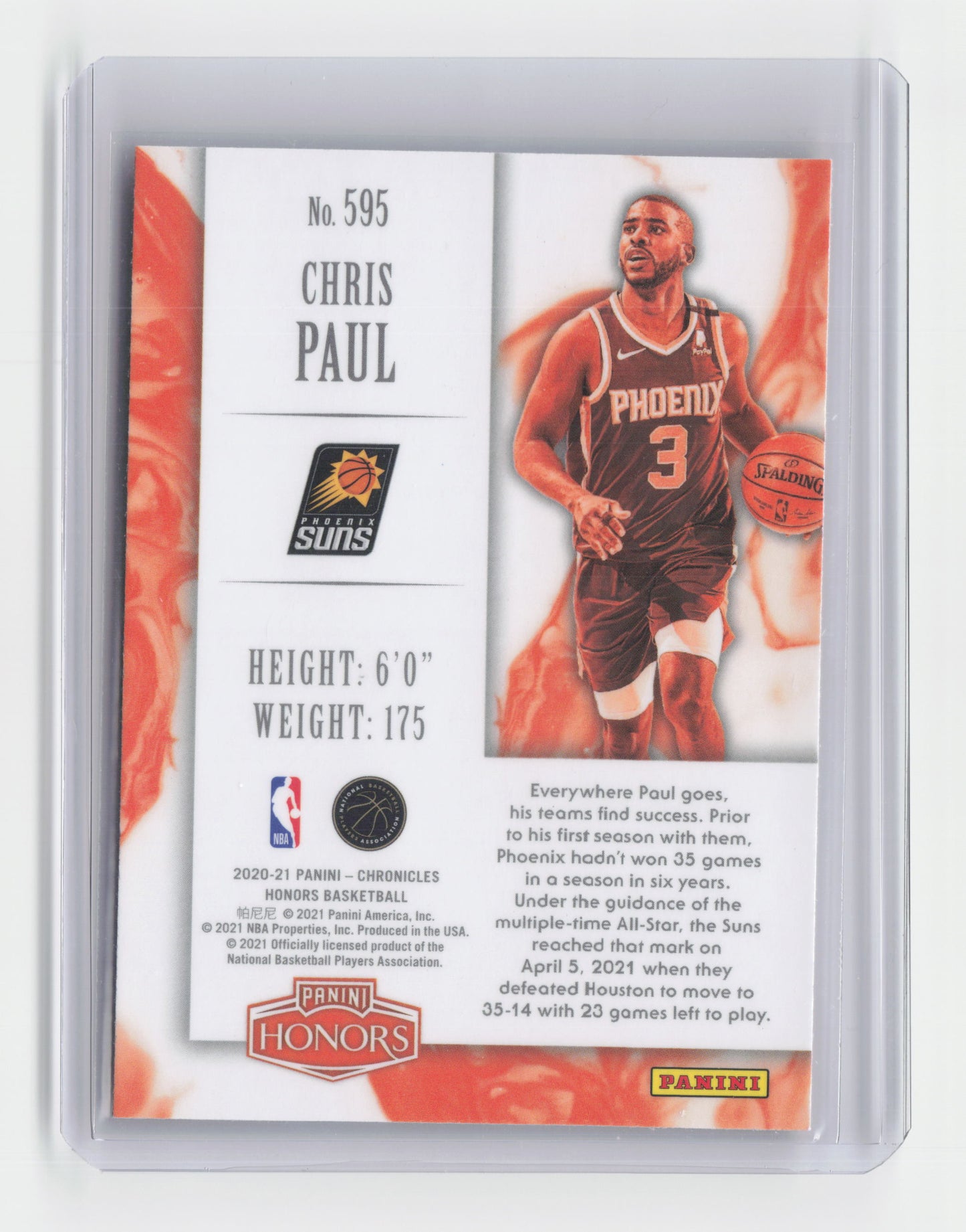 2020-21 CHRIS PAUL Honors - Chronicles - Suns - #595