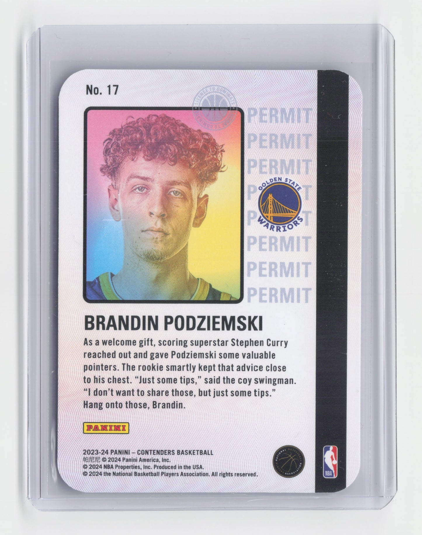 2023-24 BRANDON PODZIEMSKI Permit to Dominate SSP Contenders #17