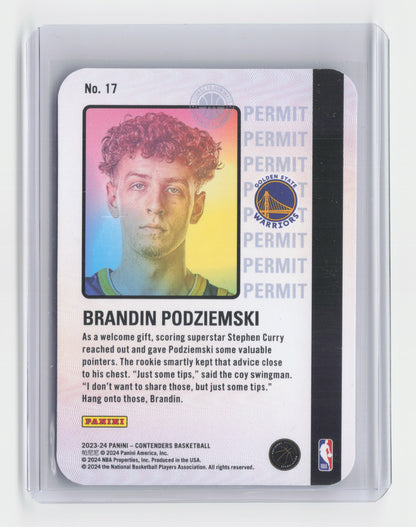 2023-24 BRANDON PODZIEMSKI Permit to Dominate SSP Contenders #17