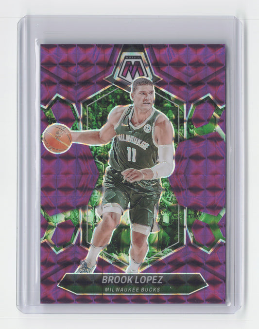 2023-24 BROOK LOPEZ 18/99 Purple Mosaic Bucks #112