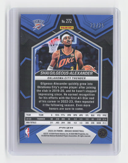 2023-24 SHAI GILGEOUS-ALEXANDER Red International 13/75 Mosaic OKC #272