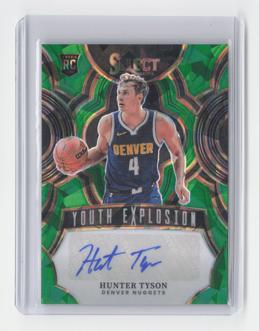 2023-24 HUNTER TYSON RC Youth Explosion Auto Green Cracked Ice Nuggets