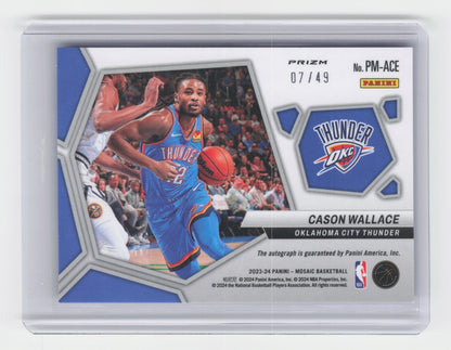 2023-24 CASON WALLACE Pictographs Blue 07/49 Mosaic OKC #PM-ACE