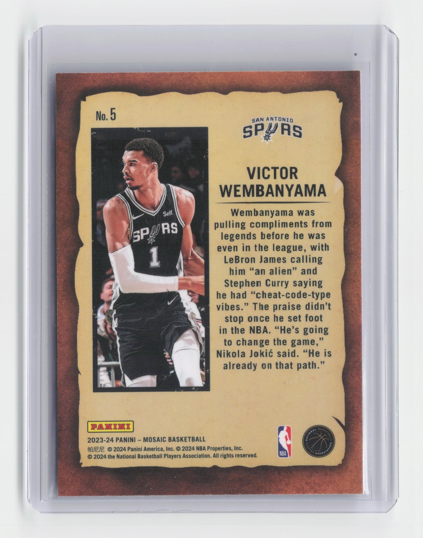 2023-24 VICTOR WEMBANYAMA Notoriety RC Mosaic Spurs #5