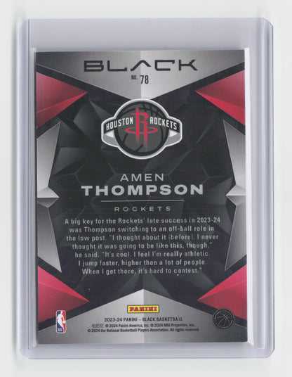 2023-24 AMEN THOMPSON Rookie Silver Swirl 24/75 - Black - Rockets #78