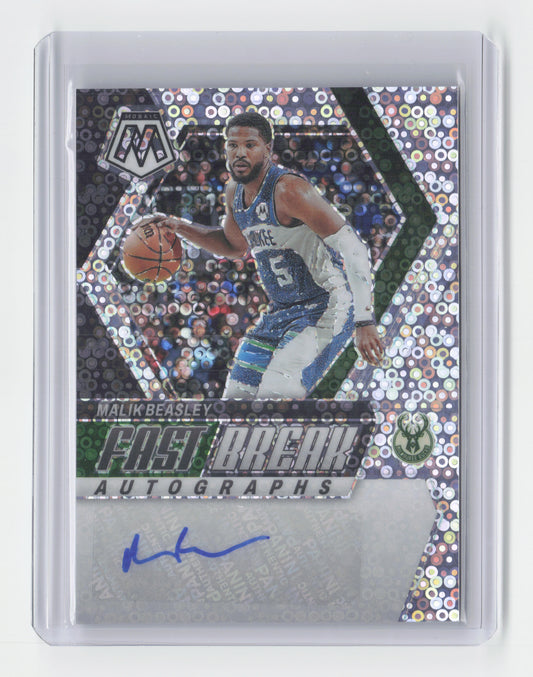 2023-24 MALIK BEASLEY Fast Break Autographs - Mosaic Fastbreak - Bucks