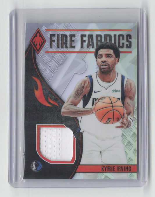 2023-24 KYRIE IRVING silver Fire Fabrics Game worn Phoenix Hobby- Mavericks