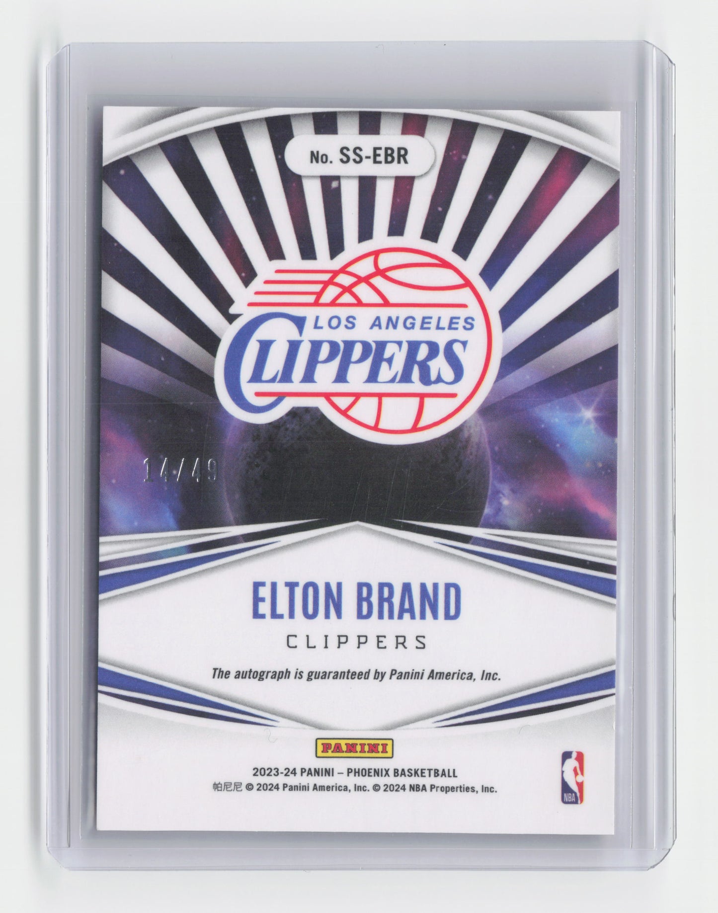 2023-24 ELTON BRAND - Stellar Autographs 14/49 - Phoenix - Clippers