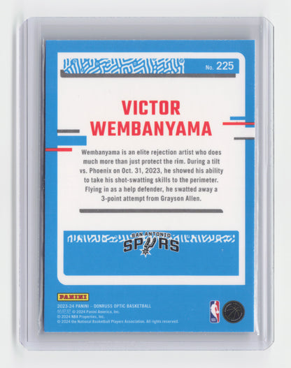 2023-24 VICTOR WEMBANYAMA - Rated Rookie - Donruss Optic - Spurs #225