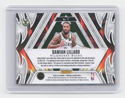 2023-24 DAMIAN LILLARD - Fire Forged 2/5 - Phoenix - Bucks #7