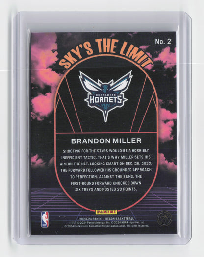 2023-24 BRANDON MILLER - Skys The Limit Rookie SP - Recon - Hornets #2