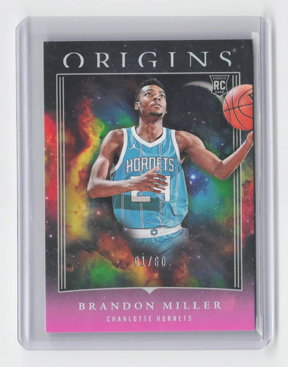 2023-24 BRANDON MILLER - Pink Rookie 1/60 - Origins - Hornets #89