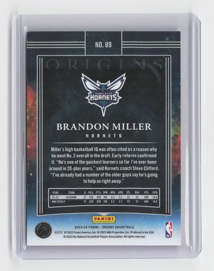 2023-24 BRANDON MILLER - Pink Rookie 1/60 - Origins - Hornets #89