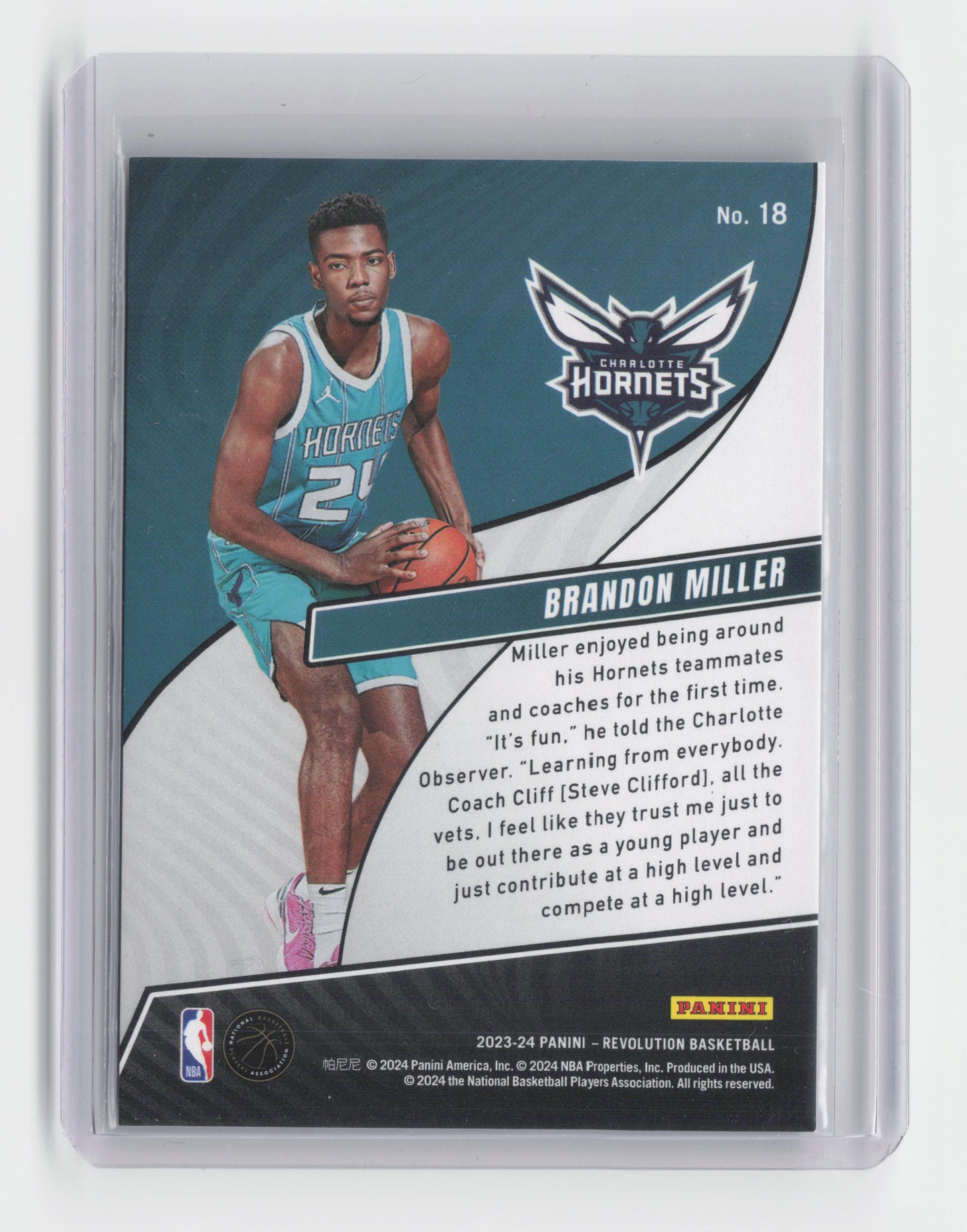 2023-24 BRANDON MILLER - Rookie Revolution - Revolution - Hornets #18