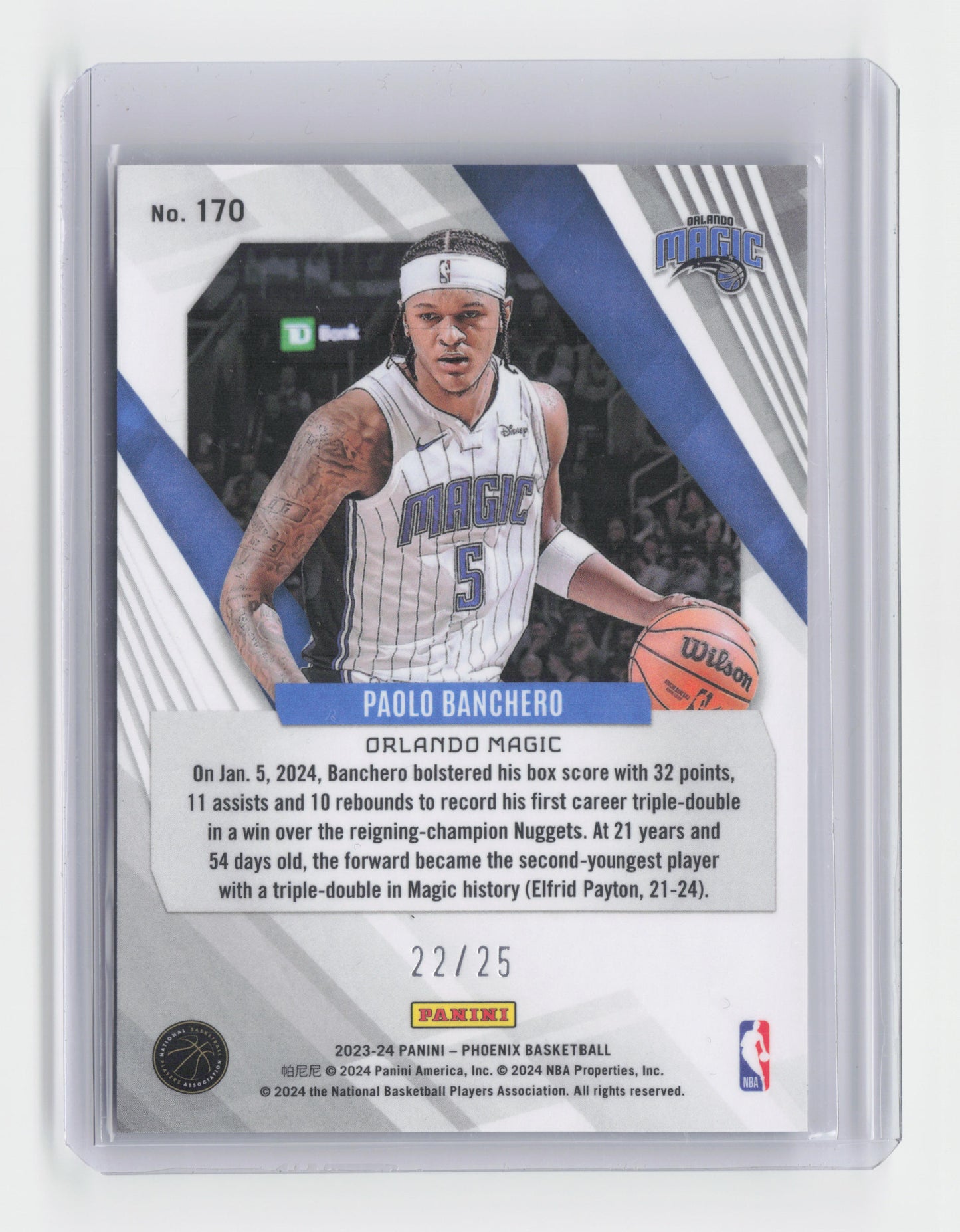 2023-24 - PAOLO BANCHERO - Fire and Ice 22/25 - Phoenix - Magic #170