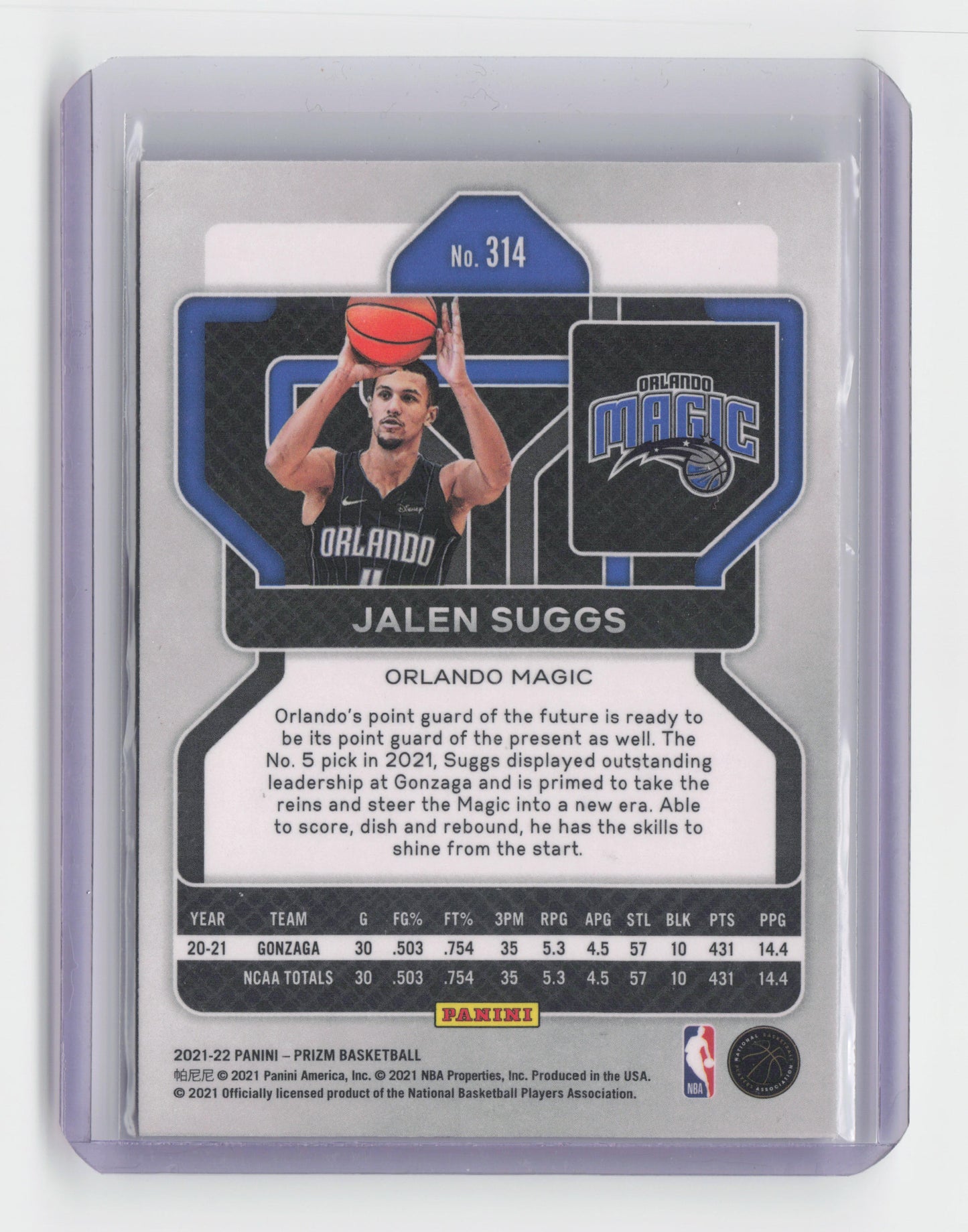 2021-22 JALEN SUGGS - Rookie Base - Prizm - Magic #314