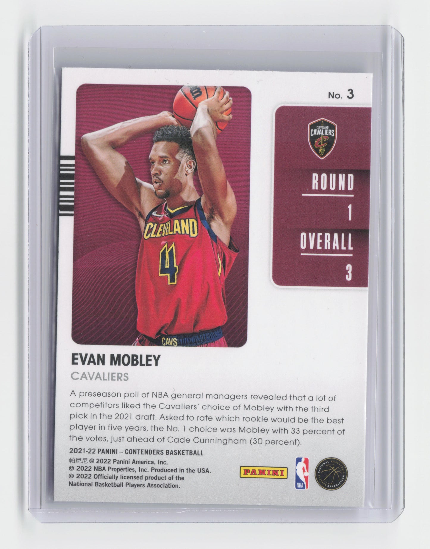 2021-22 EVAN MOBLEY - Draft Class - Contenders - Cavaliers #3