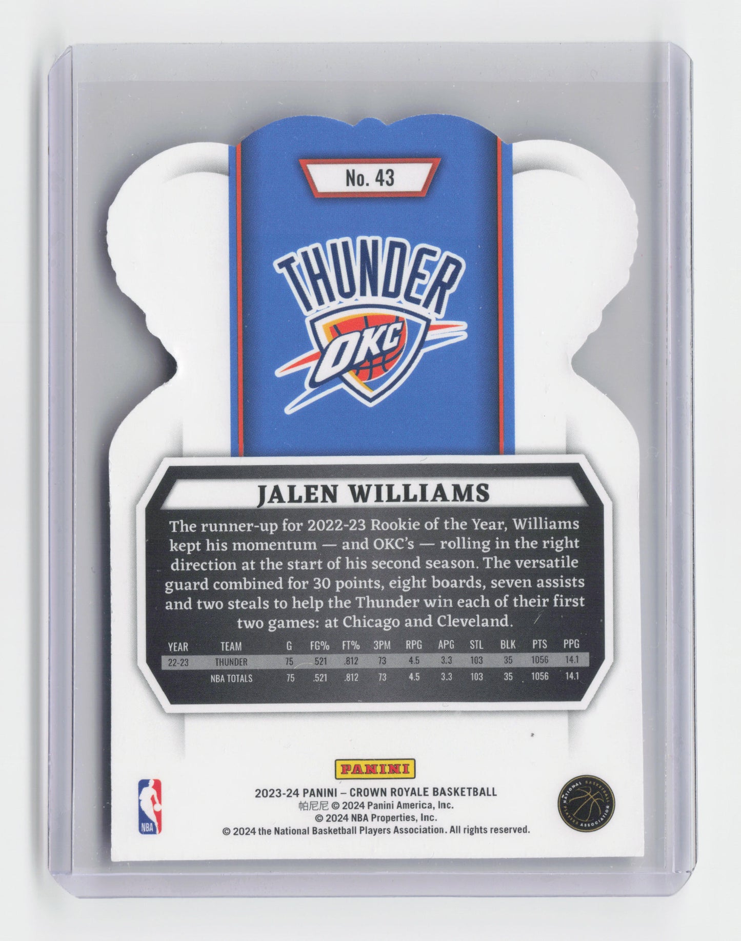 2023-24 - JALEN WILLIAMS - Court Kings Base - OKC #43