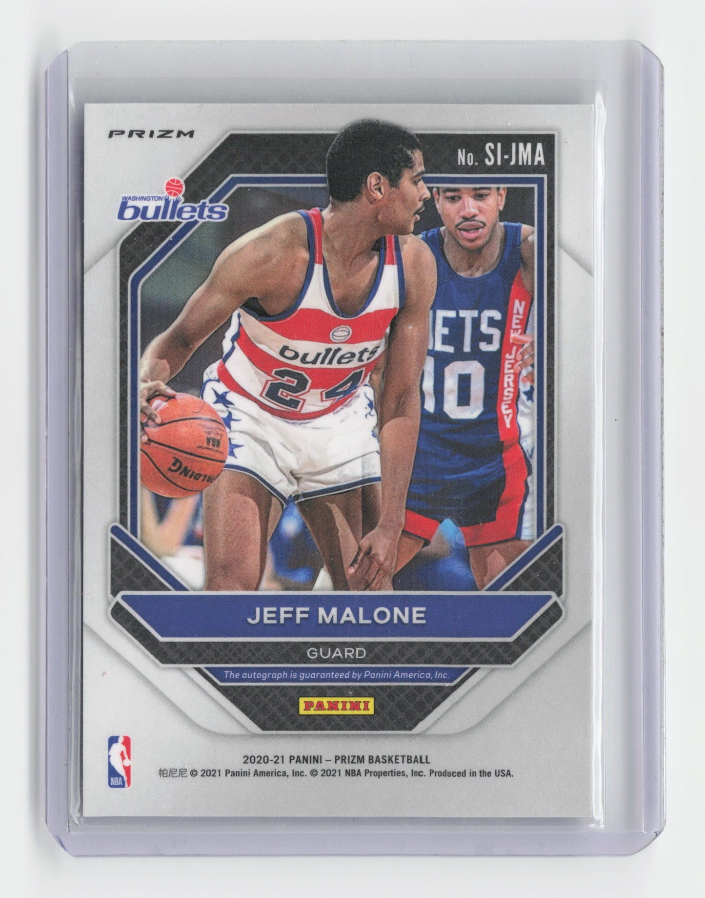 2020-21 - JEFF MALONE Signatures Silver Prizm Washington Bullets