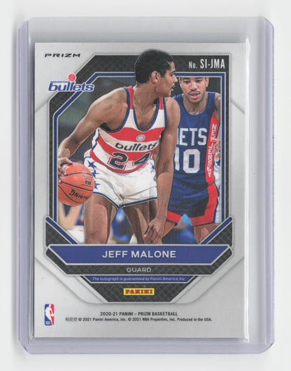 2020-21 - JEFF MALONE Signatures Silver Prizm Washington Bullets