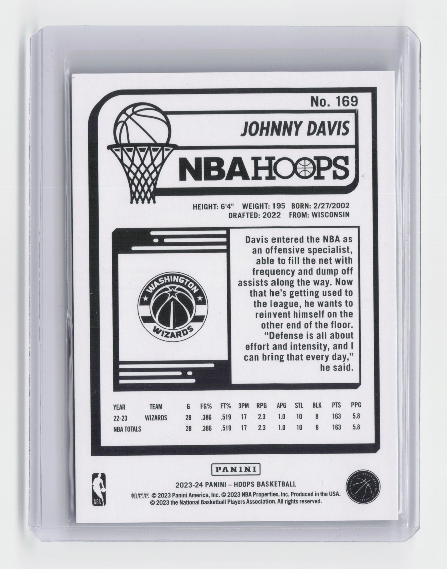 2023-24 - JOHNNY DAVIS - Green 18/25 - Hoops #169